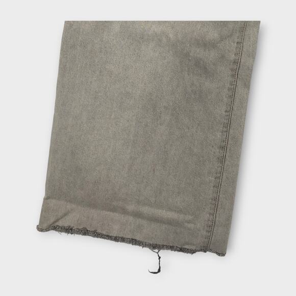 Womens Madewell Low Rise Super Wide Leg Gray Jean Raw Hem Size 30" Waist - Picture 3 of 6